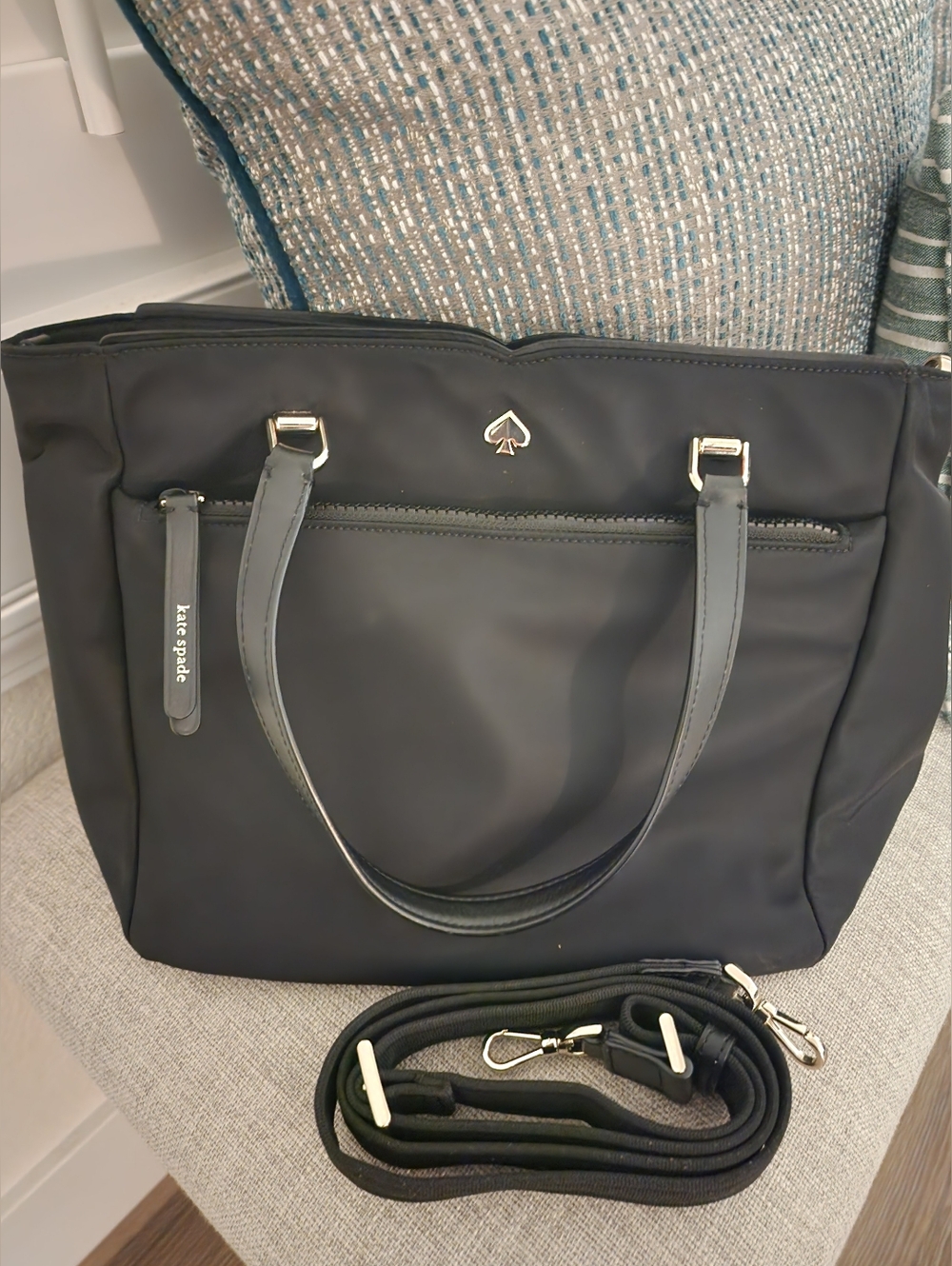 Kate Spade Black Tote Bag with Removable Strap
